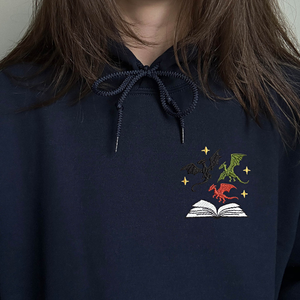 Dragons and book embroidery design