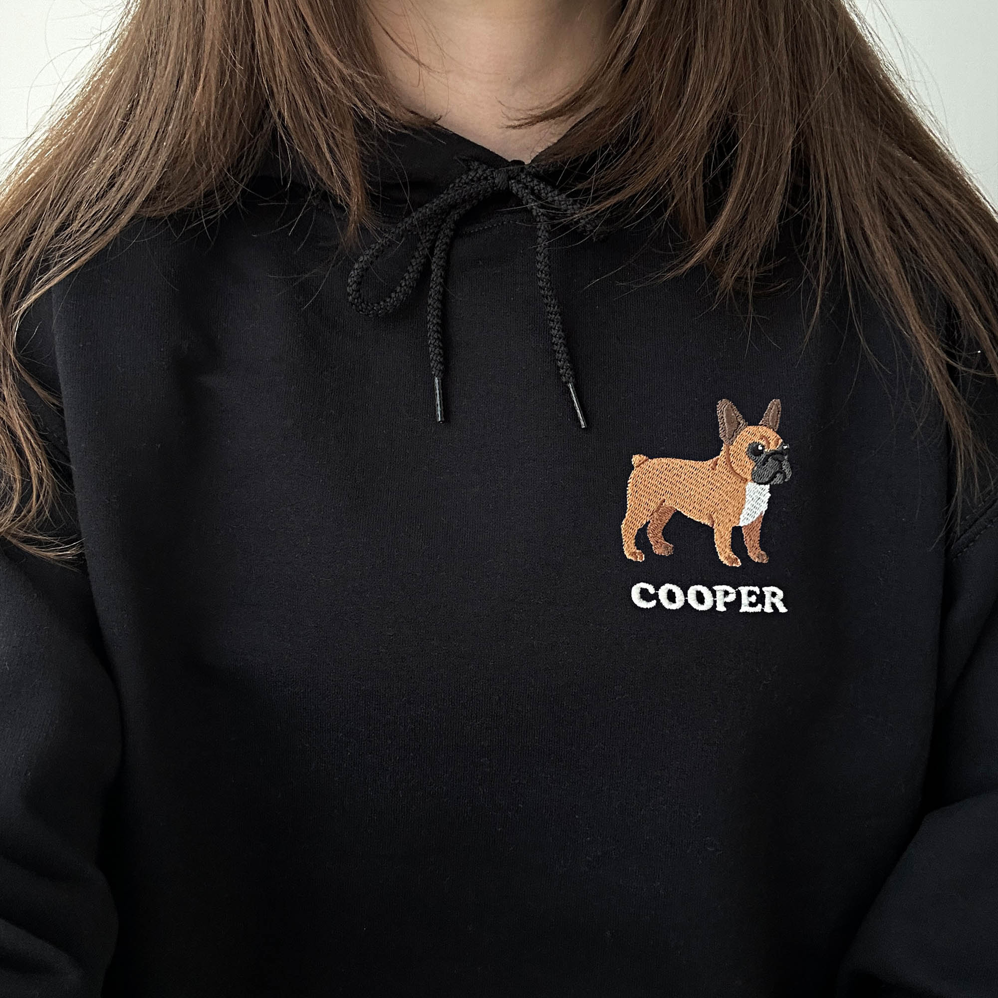 French bulldog custom embroidery design