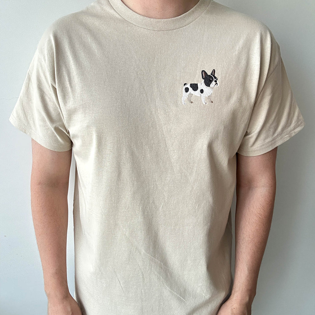French bulldog custom embroidery design
