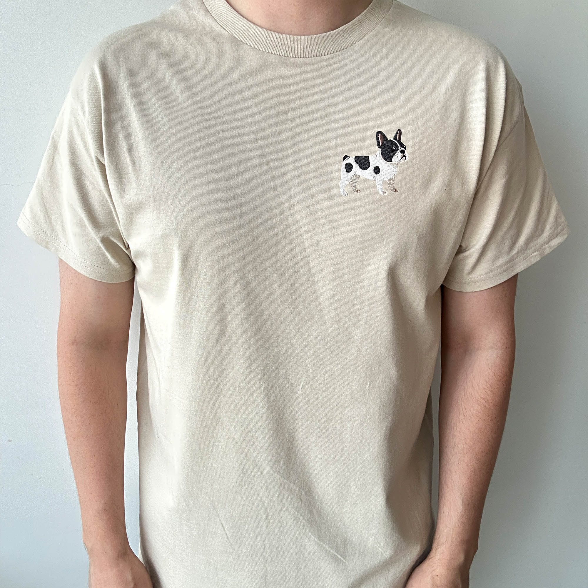 French bulldog custom embroidery design