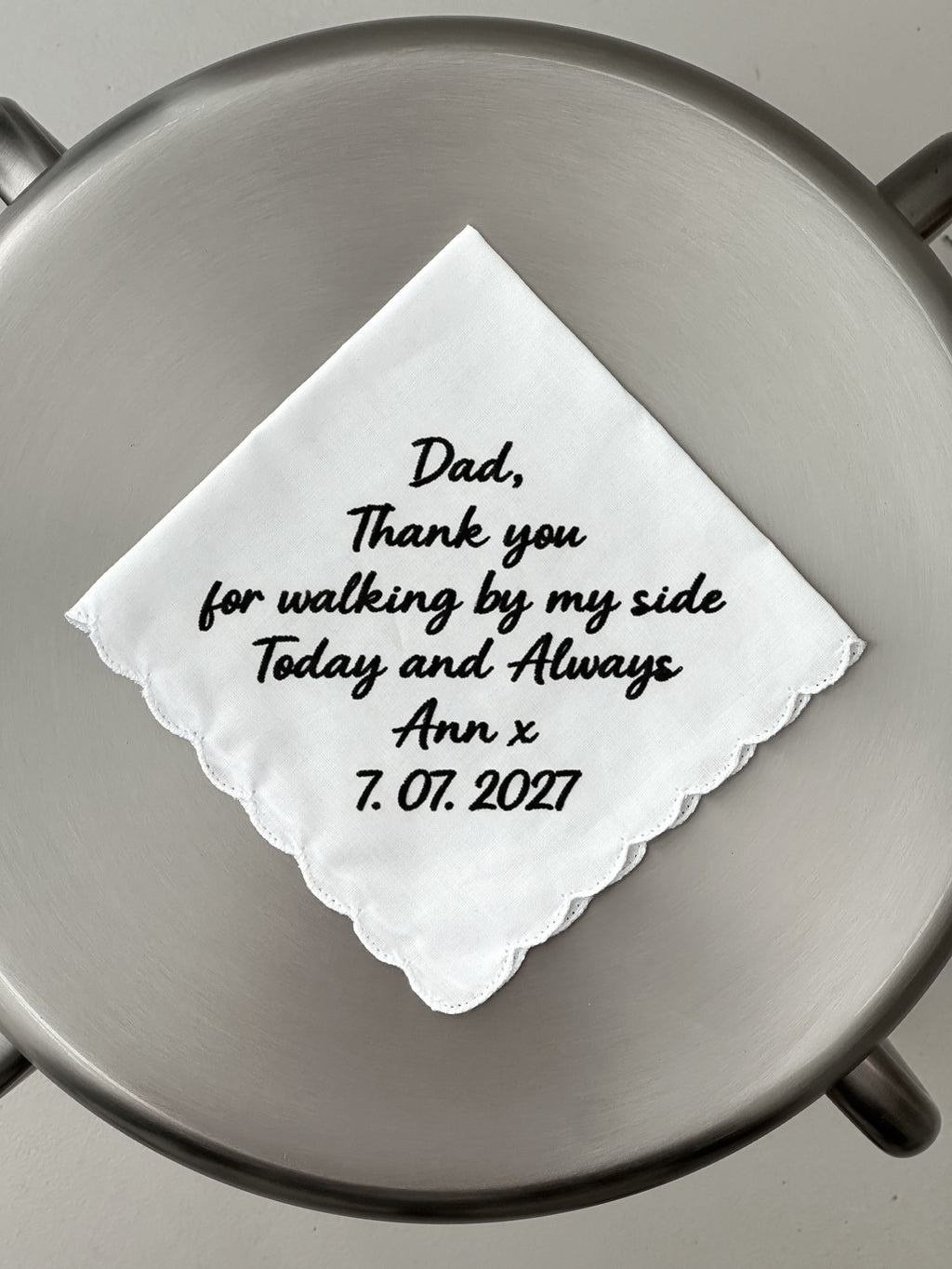 Personalized Wedding Handkerchief for Dad