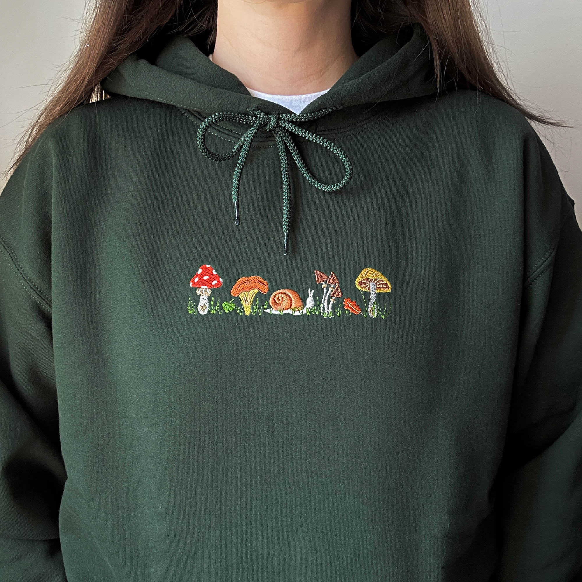 Mushrooms and snail embroidery design