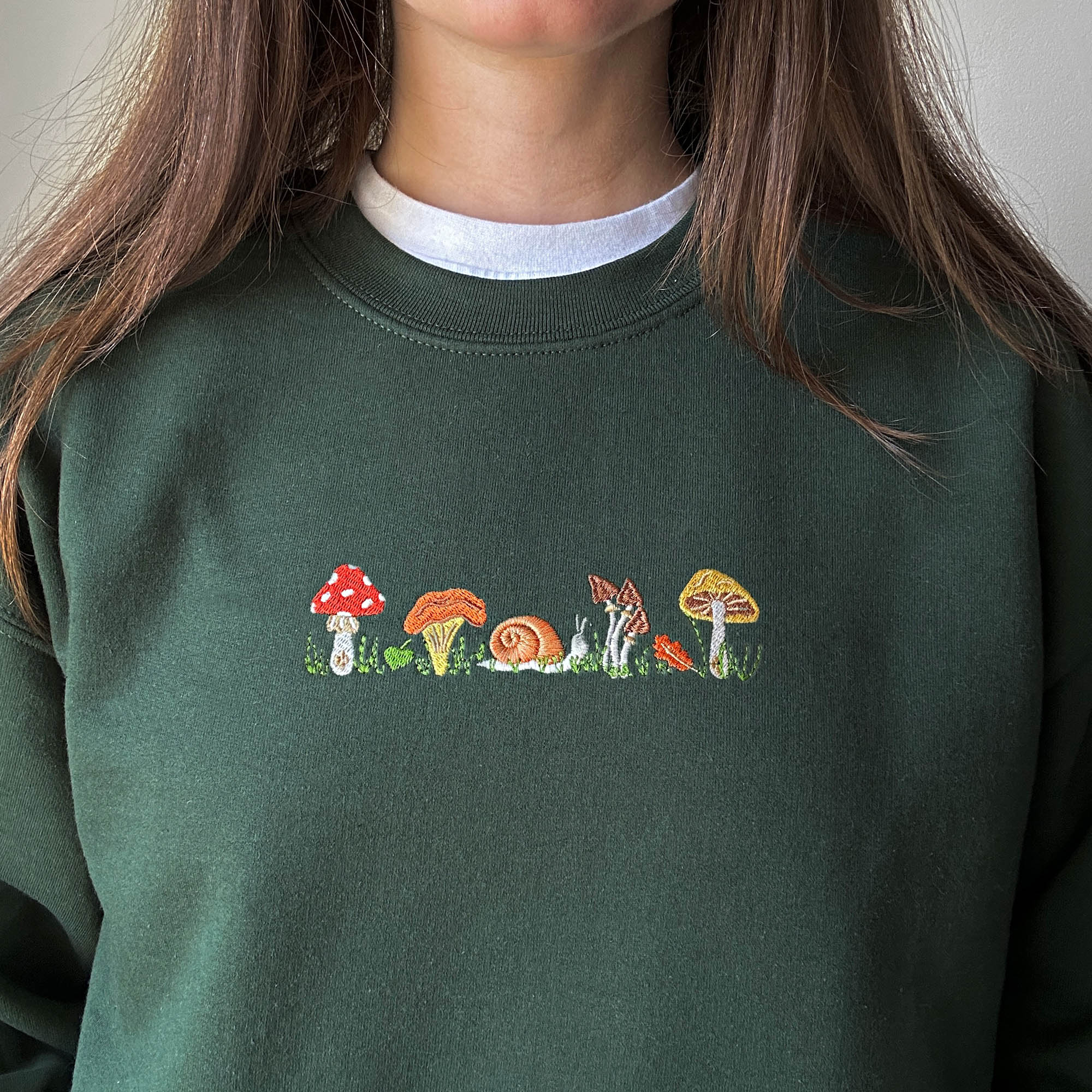 Mushrooms and snail embroidery design