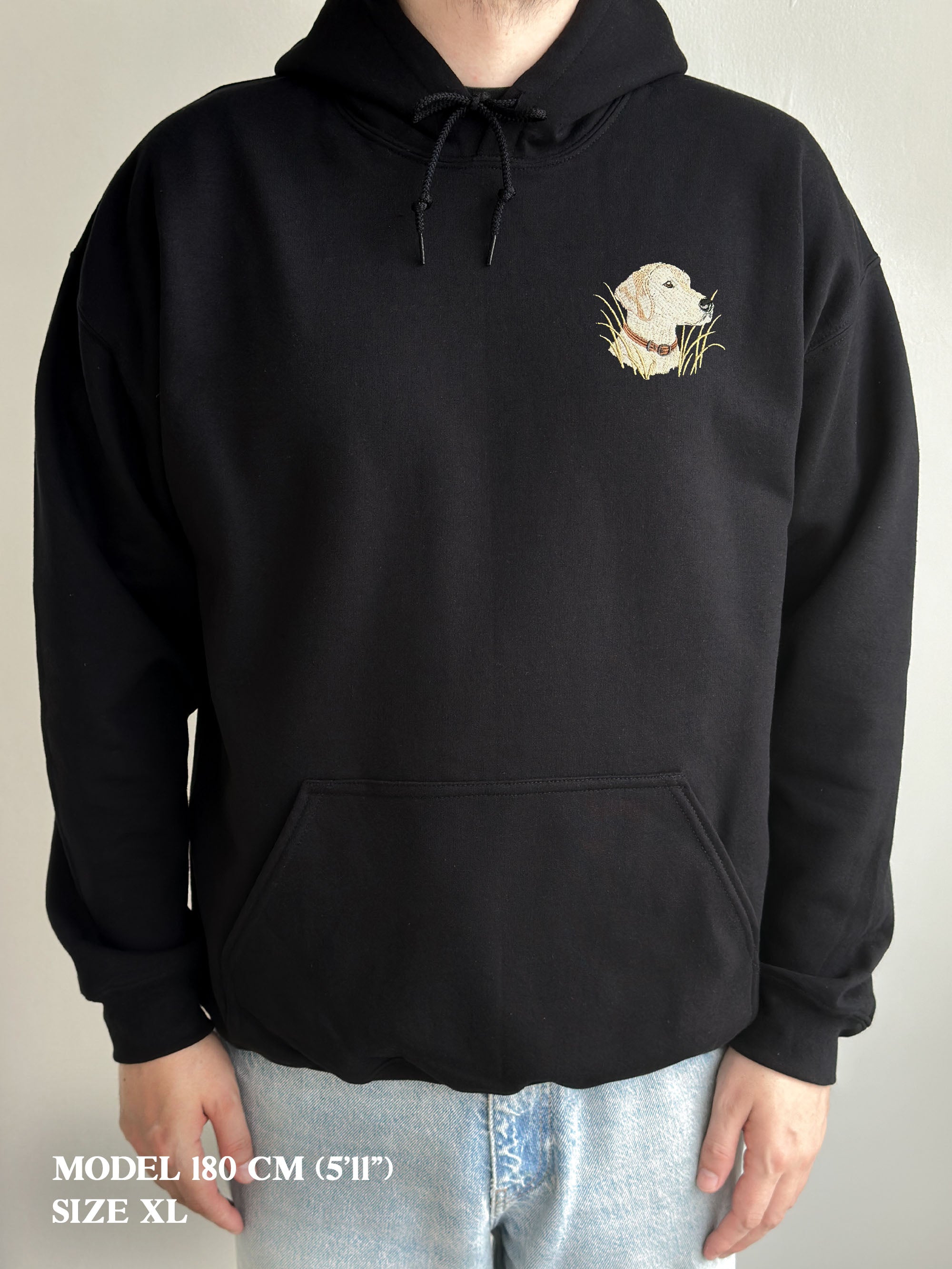 Embroidered Yellow Lab Sweatshirt, Labrador Retriever Hoodie or Shirt, Pet lover gift gor him or her