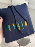 Baitfish lure embroidery design