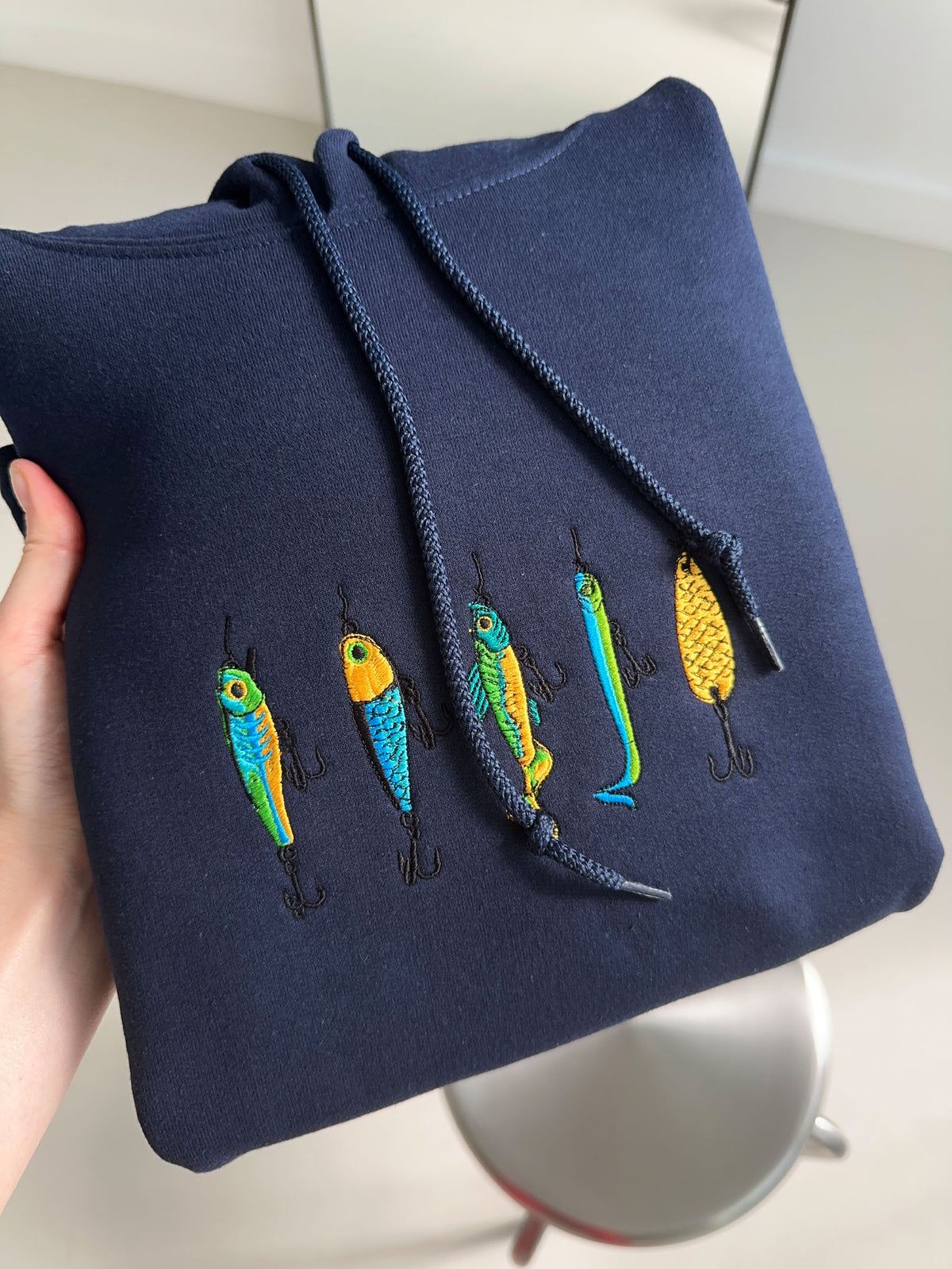 Baitfish lure embroidery design