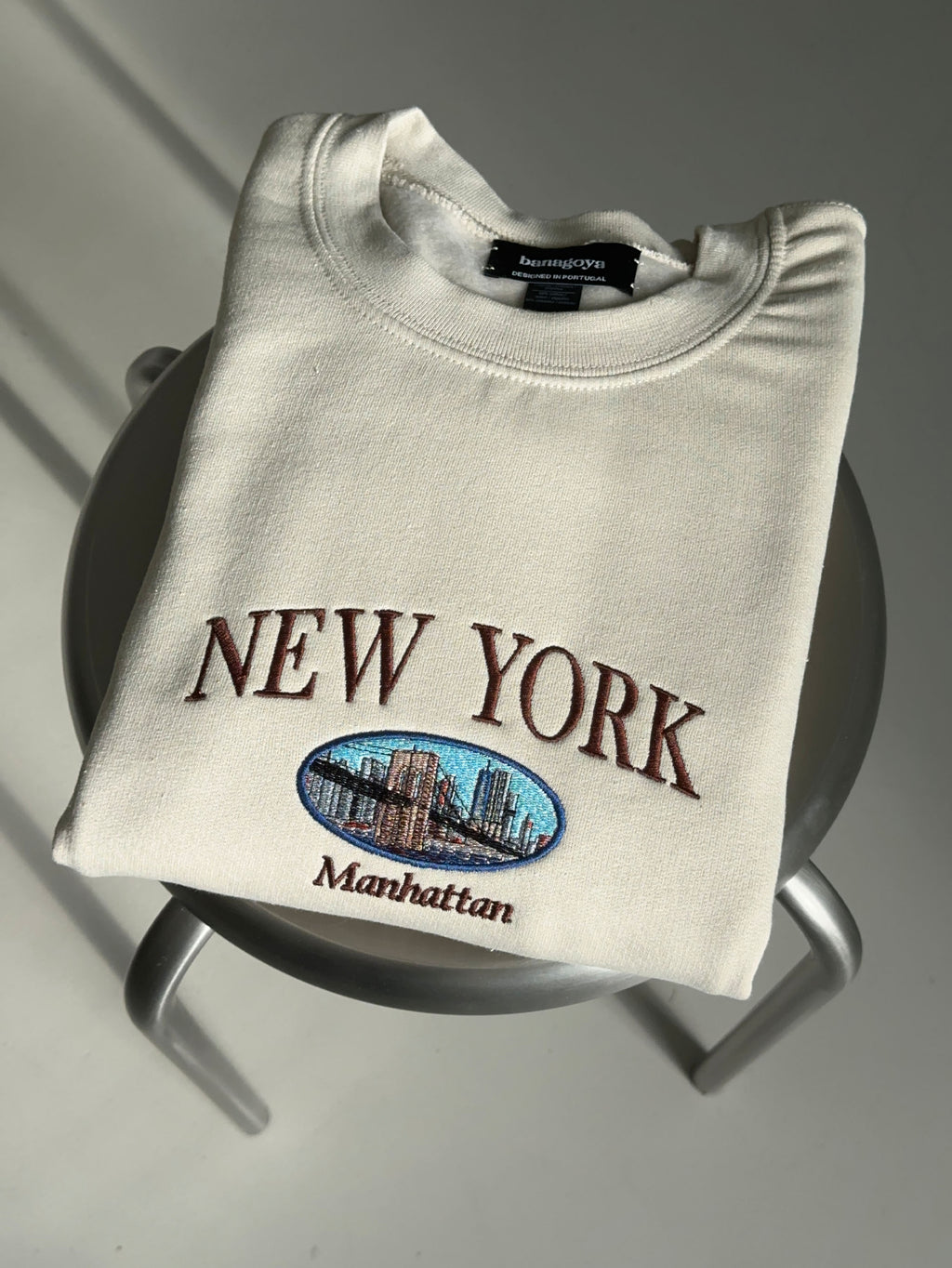 New York City Crewneck Sweatshirt, Brooklyn Bridge Shirt, Manhattan Embroidered Hoodie, NYC Skyline, New York Gifts