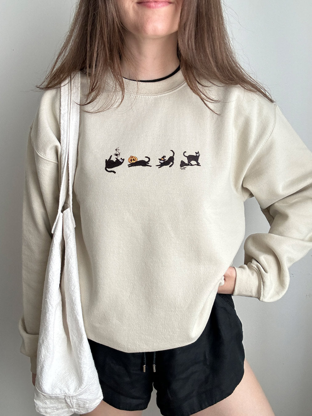 Halloween Black Cat Embroidery