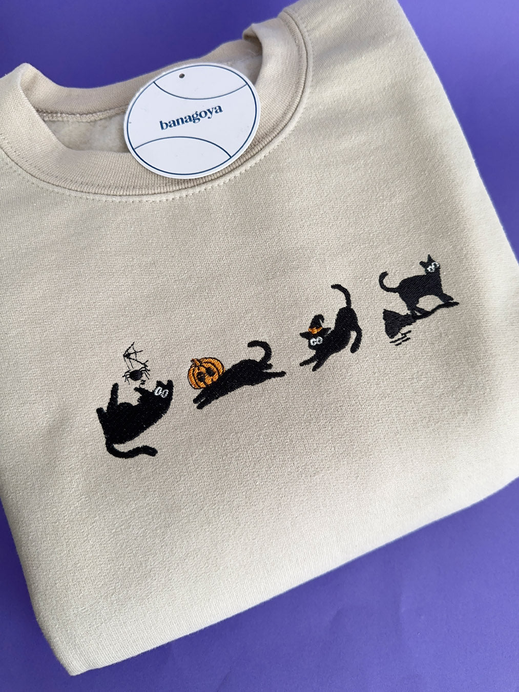 Halloween Black Cat Embroidery