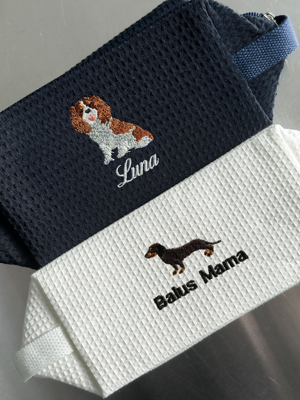 Dog Monogrammed Makeup Bag, Embroidered Personalized Pet, Custom Dog Lover Gifts