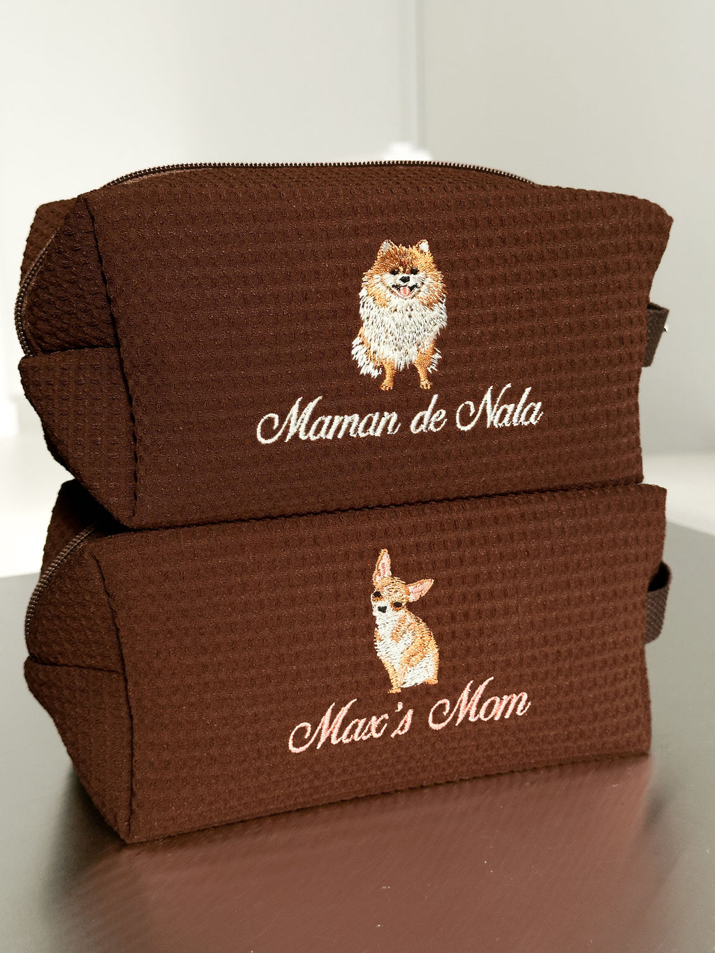 Dog Monogrammed Makeup Bag, Embroidered Personalized Pet, Custom Dog Lover Gifts