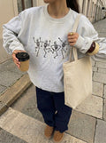 Dancing Skeleton Shirt, Halloween Sweatshirt, Embroidered Hoodie Spooky Season, Fall Style Clothing Gift