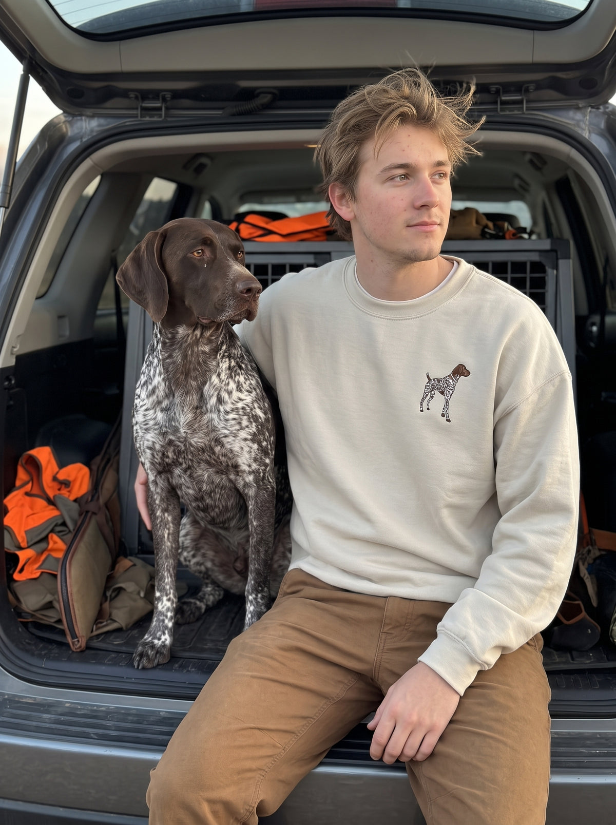 Embroidered German shorthaired pointer Sweatshirt, Hunting dog sweatshirt, German shorthaired pointer gifts, Pet hoodie, Dog lover gift, Gsp