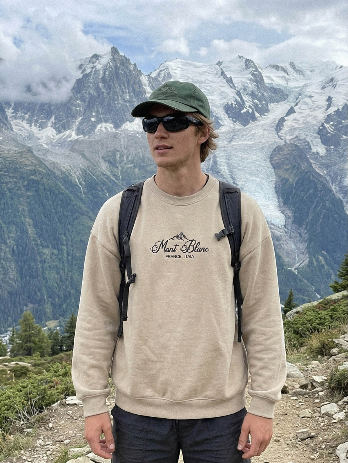 Mont Blanc Apres Ski Sweatshirt, Embroidered Mountain Hoodie, Hiking Shirt, Gifts for Skiers