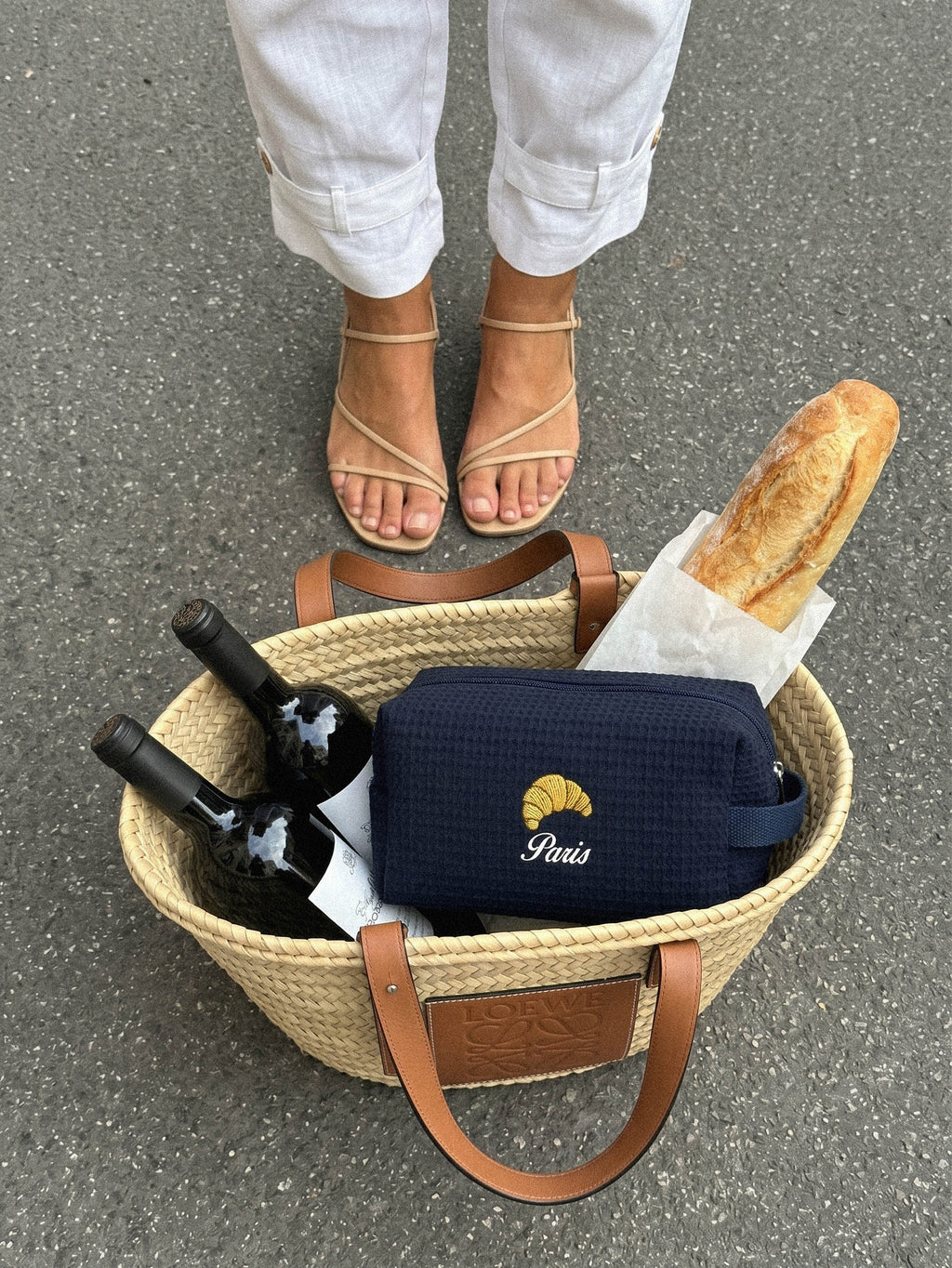 Custom Makeup Bag, Paris Gifts, Toiletry Bag, Waffle Makeup Pouch, Personalized Gift for Her, Bachelorette Bags
