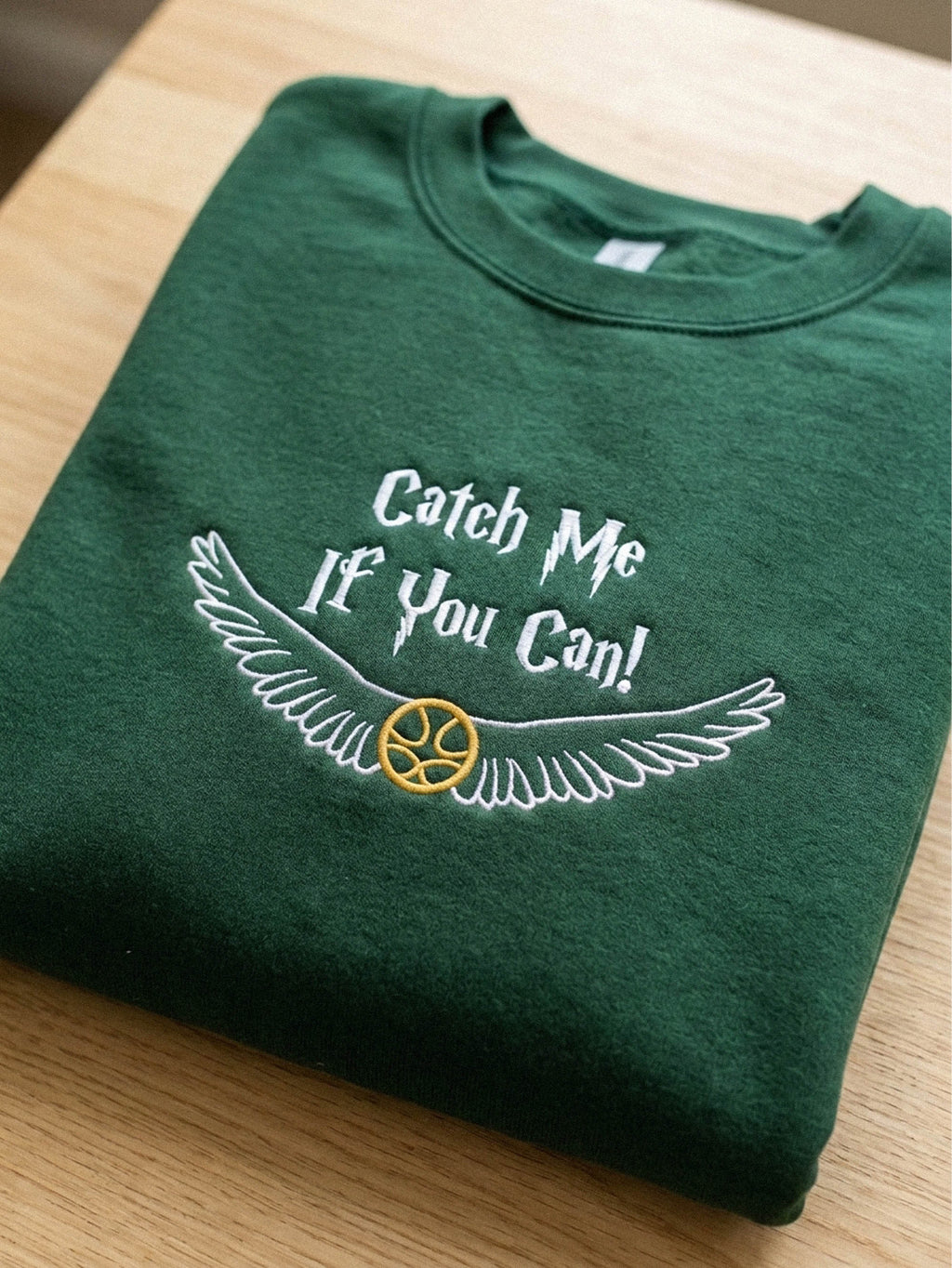 Wizard Embroidered Sweatshirt, Catch Me If You Can Hoodie, Bookish Crewneck, Fantasy Shirt, Gifts for Book Lovers