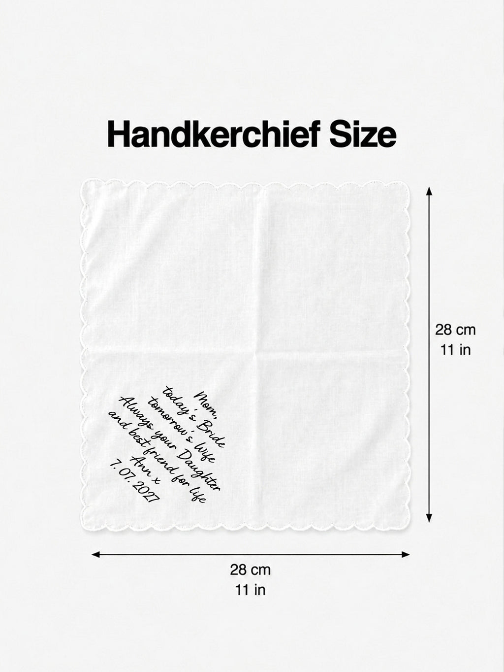 Personalized Wedding Handkerchief for Mom