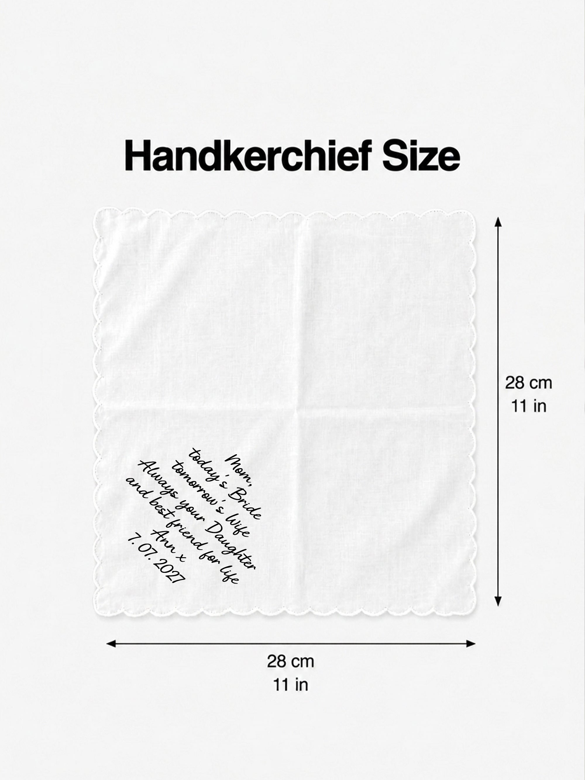 Personalized Wedding Handkerchief for Mom