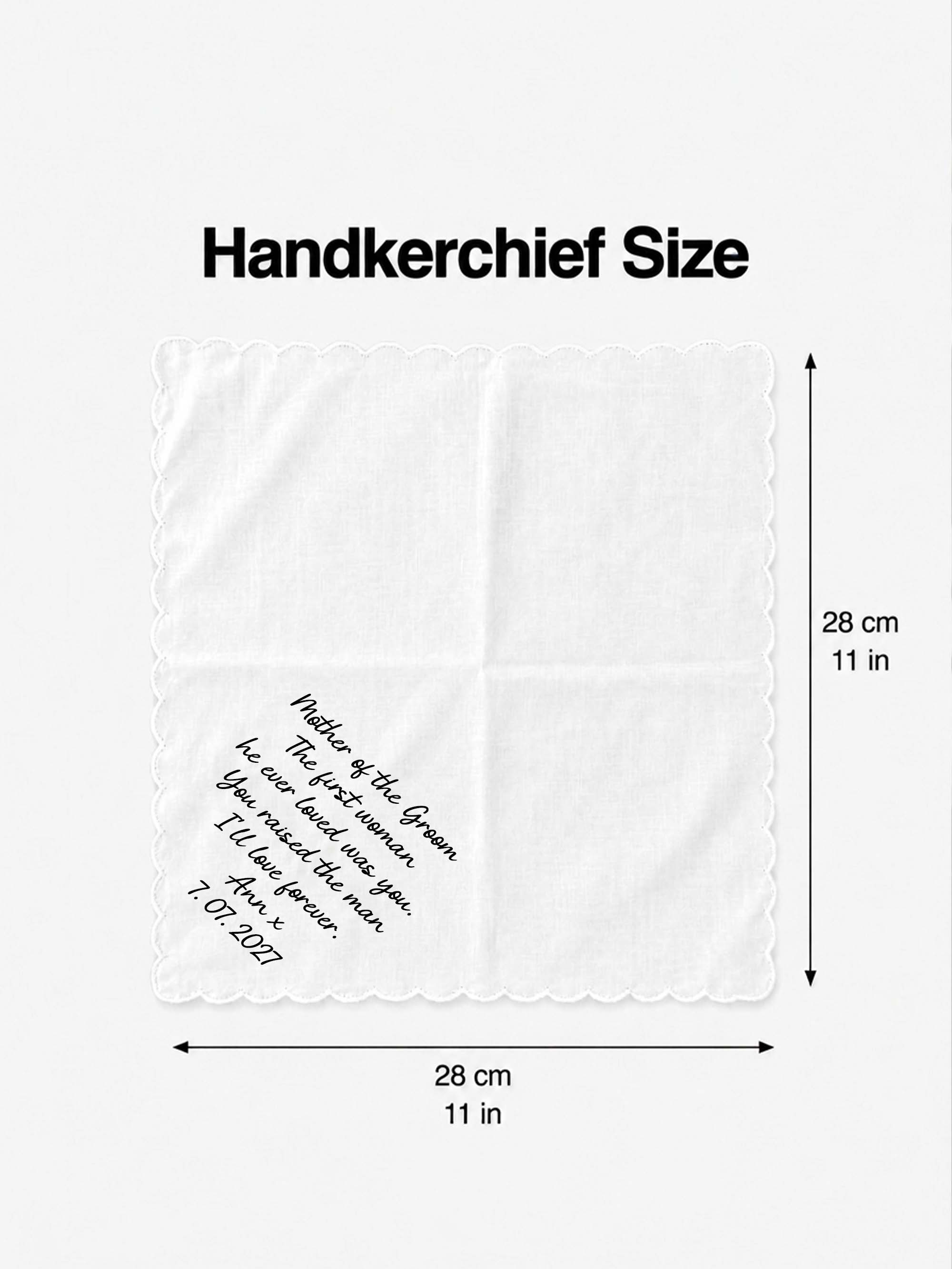 Personalized Wedding Handkerchief for Mother of the Groom