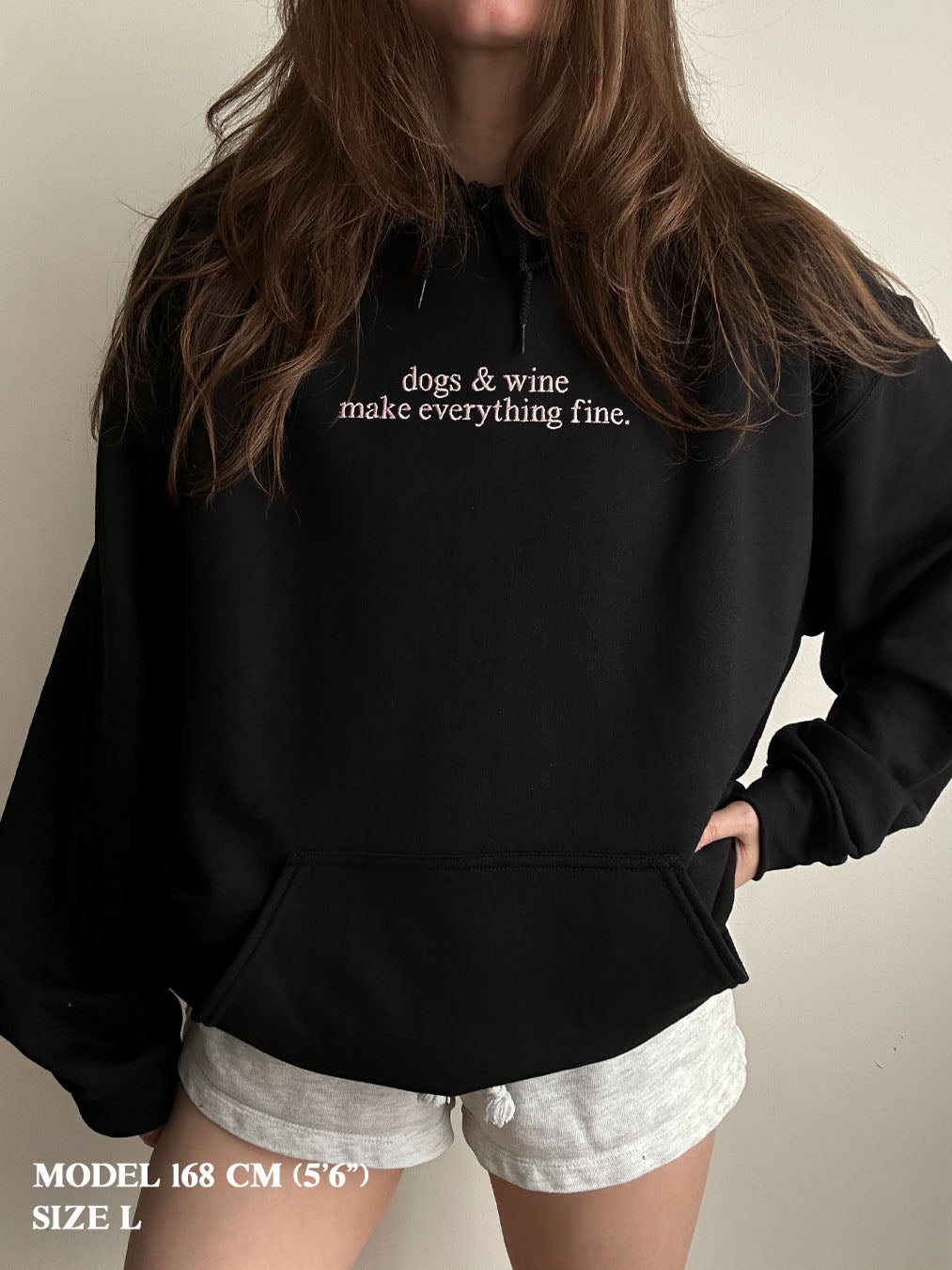 Dogs & Wine Embroidery – Funny Quote Design for Dog Lovers