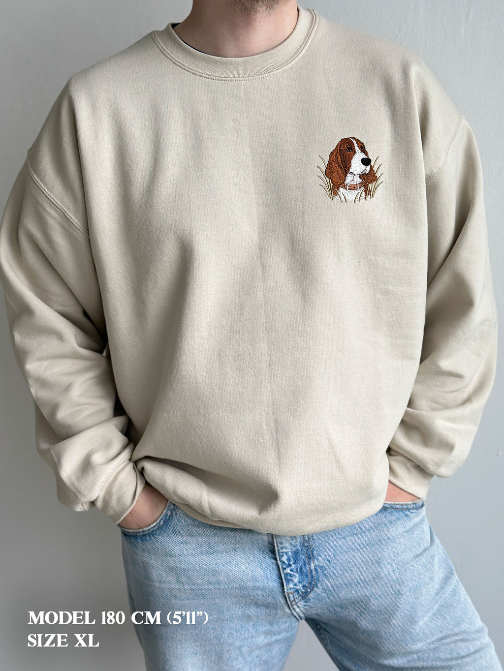 Basset Hound embroidered sweatshirt, Basset hound hoodie, Dog lover gifts, Basset hound gift, Dog mom sweatshirt