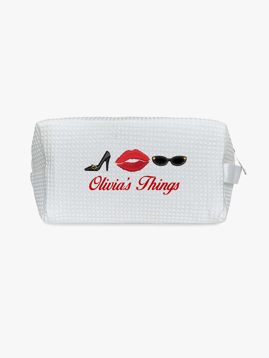 Custom Makeup Bag, Paris Gifts, Toiletry Bag, Waffle Makeup Pouch, Personalized Gift for Her, Bachelorette Bags