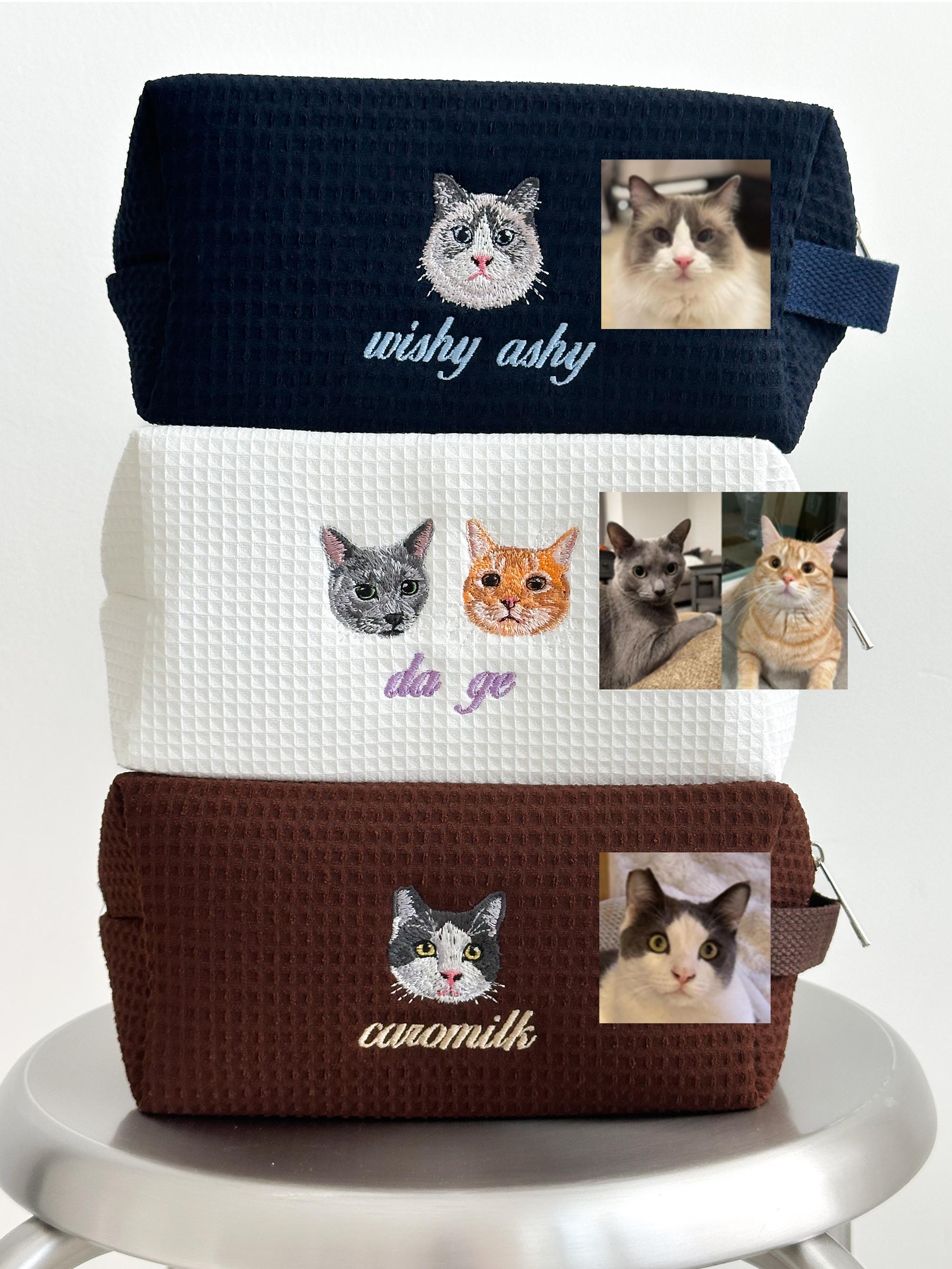 Custom Makeup Bag, Custom Cat Portrait, Custom Cat Gifts, Cat Mom Gifts, Cat Dad Gifts