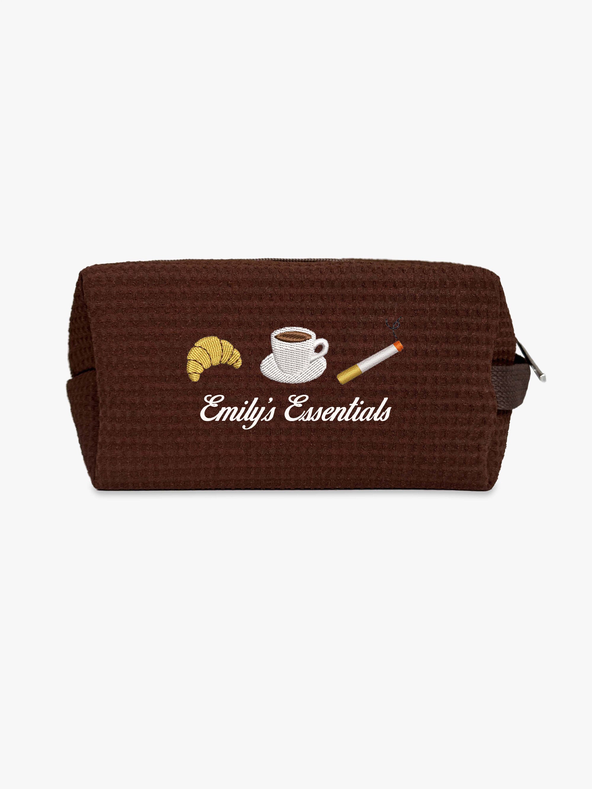 Custom Makeup Bag, Paris Gifts, Toiletry Bag, Waffle Makeup Pouch, Personalized Gift for Her, Bachelorette Bags