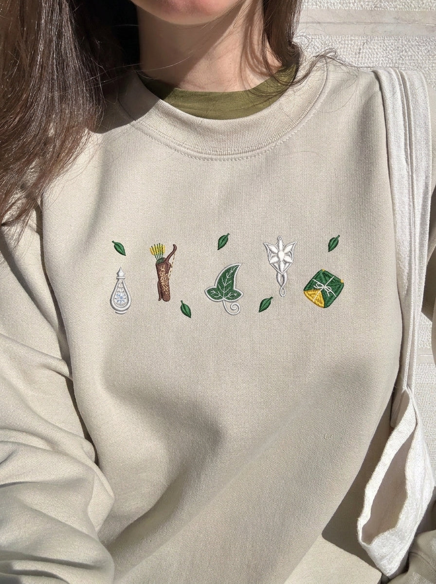 Elven Sweatshirt, Dark Fantasy Embroidered Hoodie, Book Shirt, Bookish Merch, Book Lover Gift