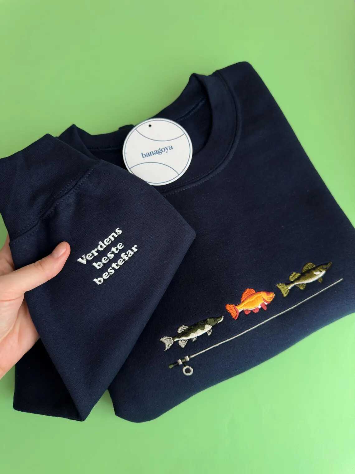 Fishing Shirt, Embroidered Sweater, Fisherman Aesthetic, Fish Shirt, Vintage Sweatshirt Hoodie, Fishing Gifts For Men