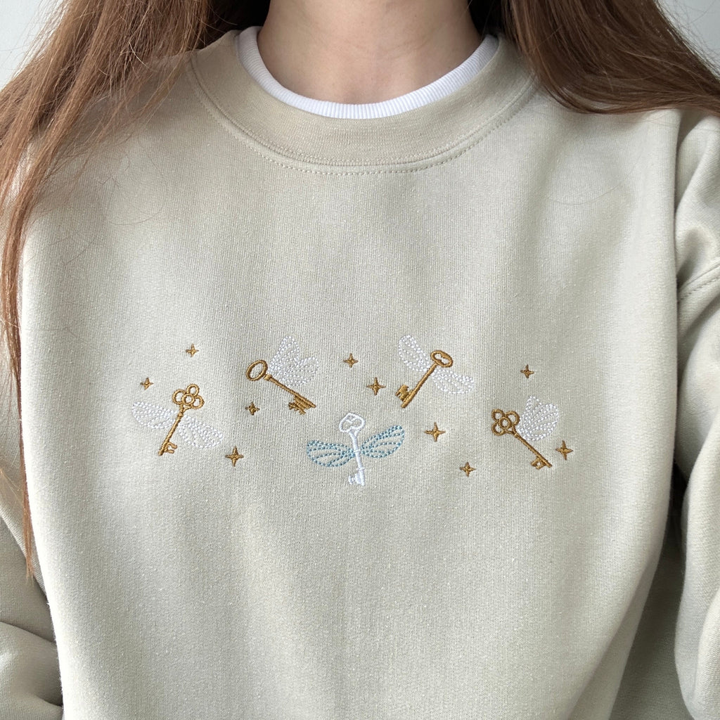 Flying keys embroidery design