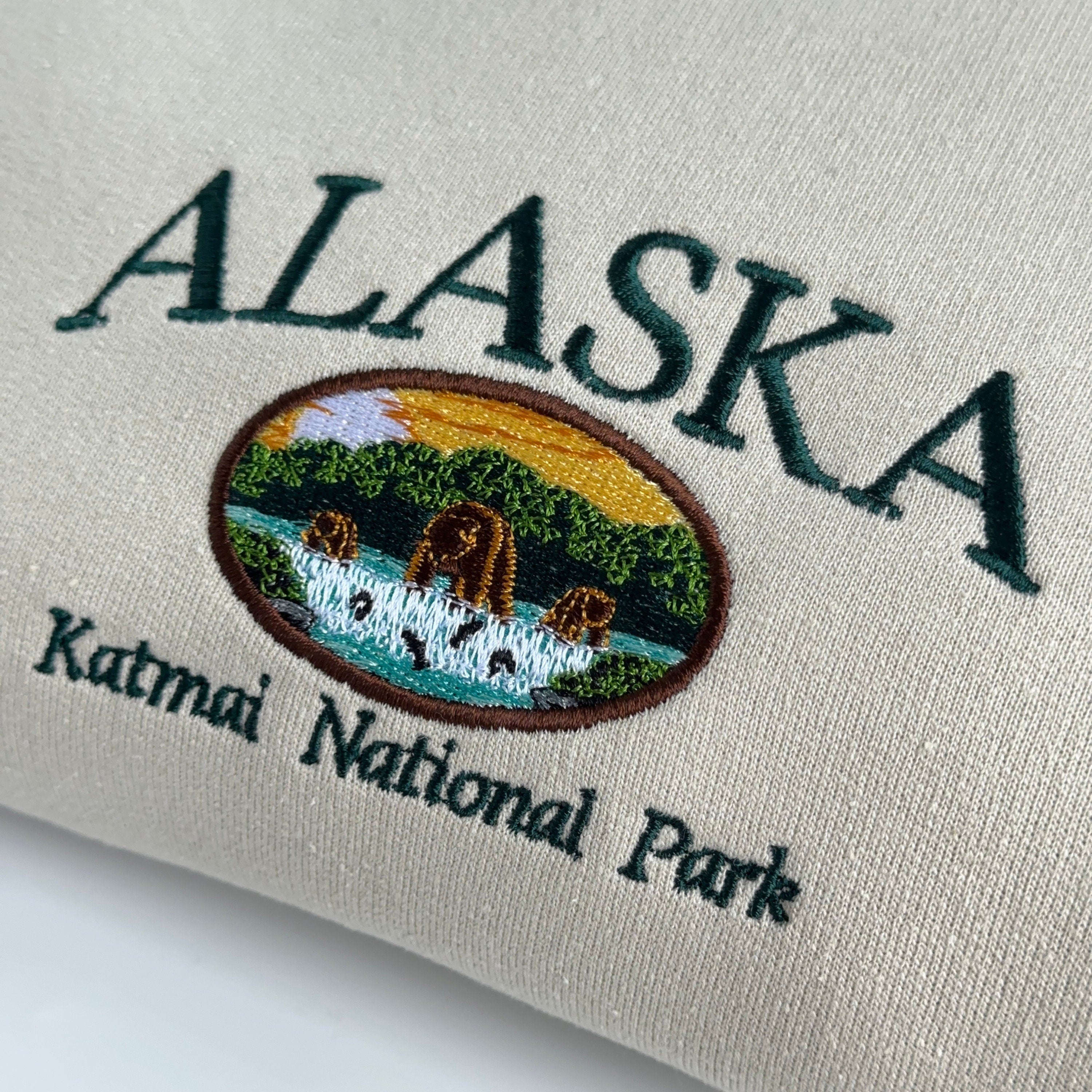 Katmai National Park Alaska embroidery design