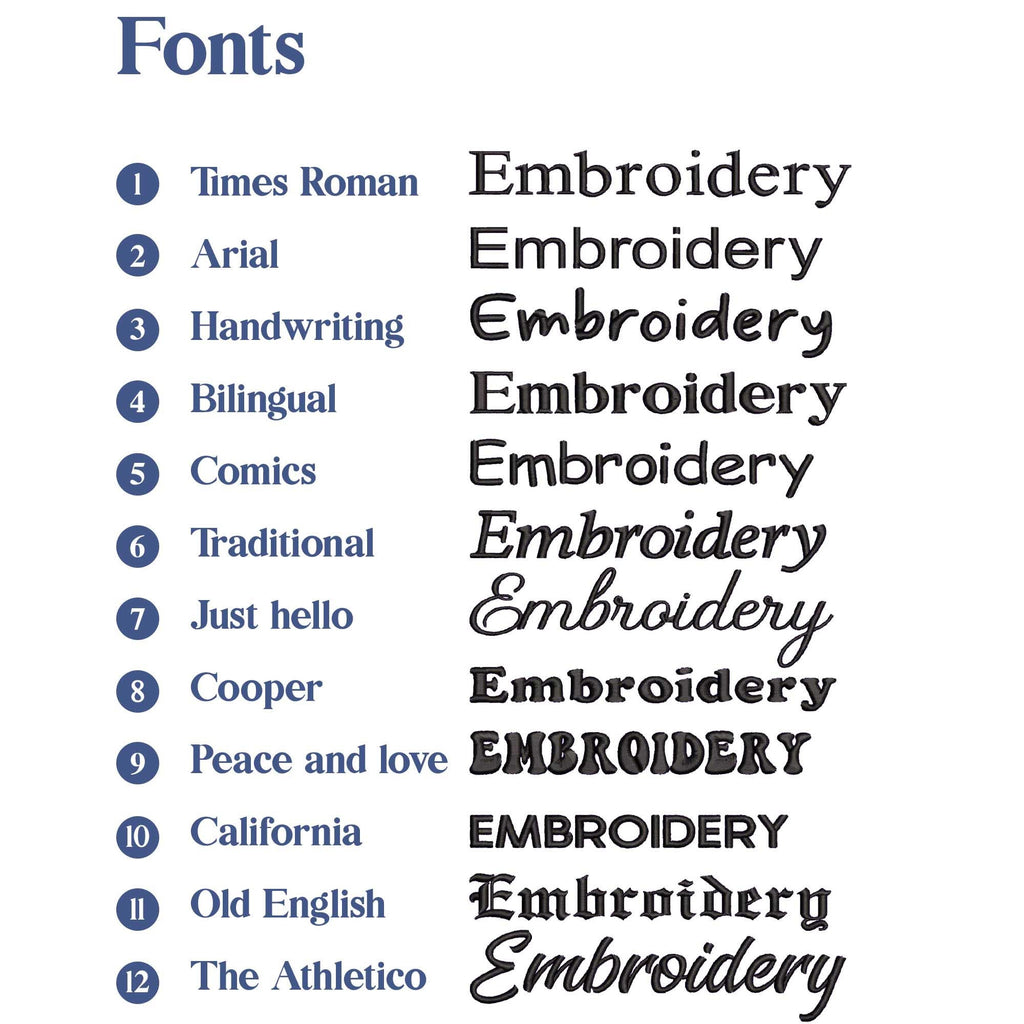 Custom text embroidery design