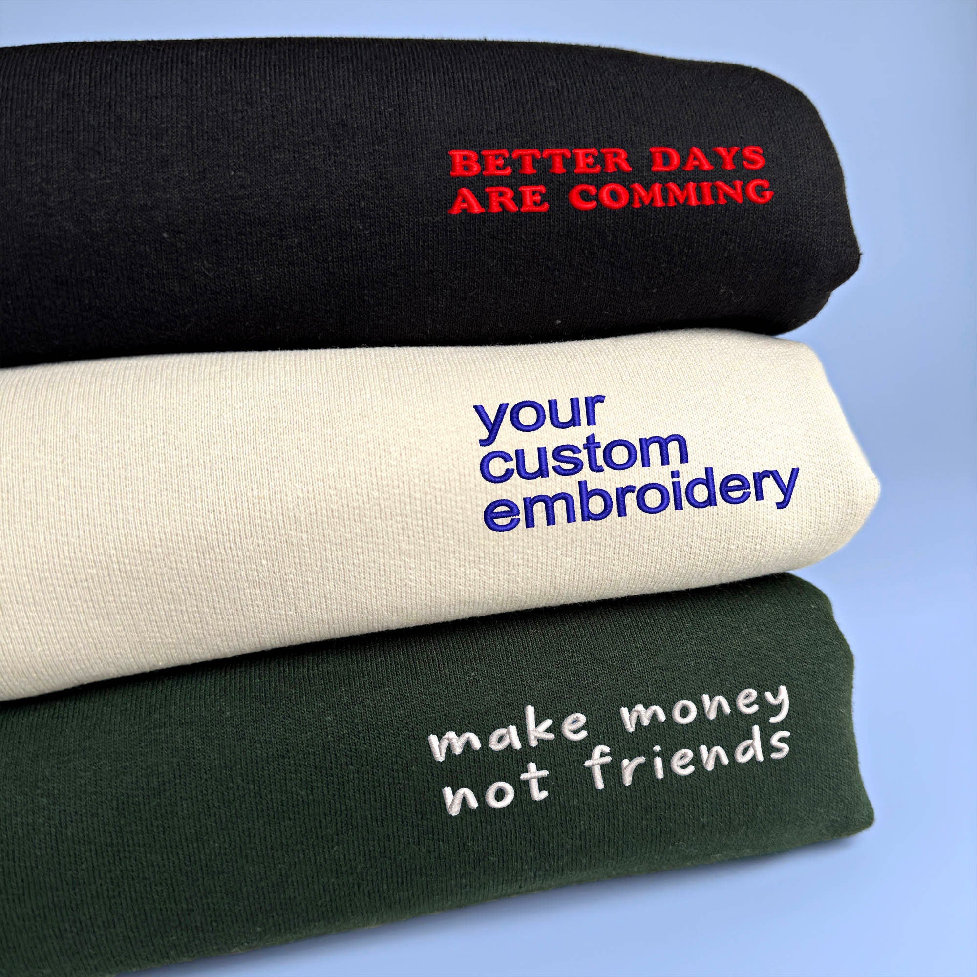 Custom text embroidery design