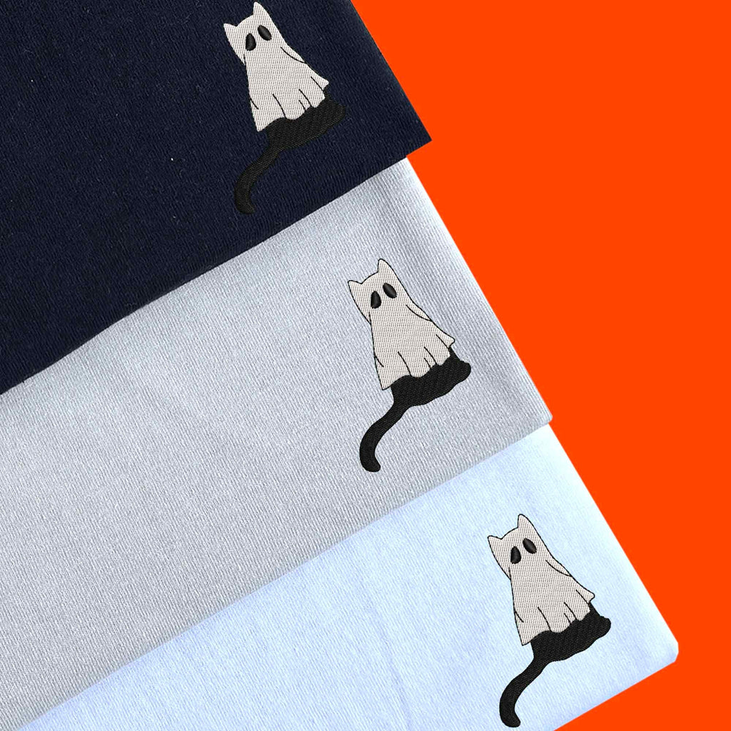 Halloween black cat embroidery design