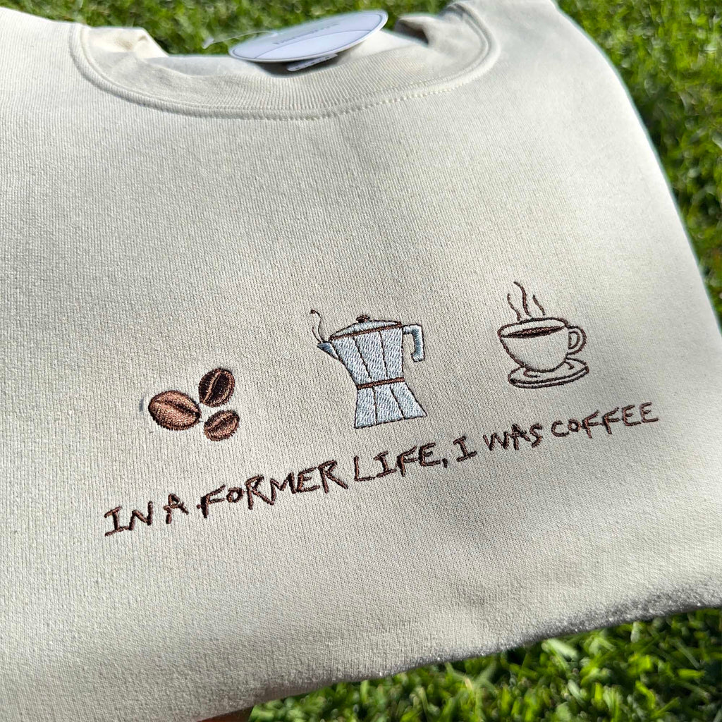 In a former life I was coffee embroidery design