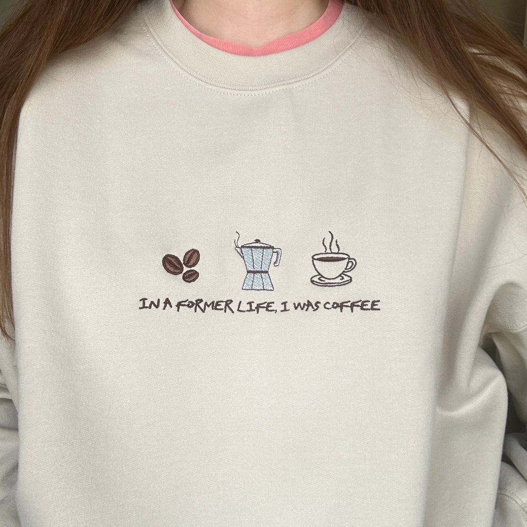 In a former life I was coffee embroidery design