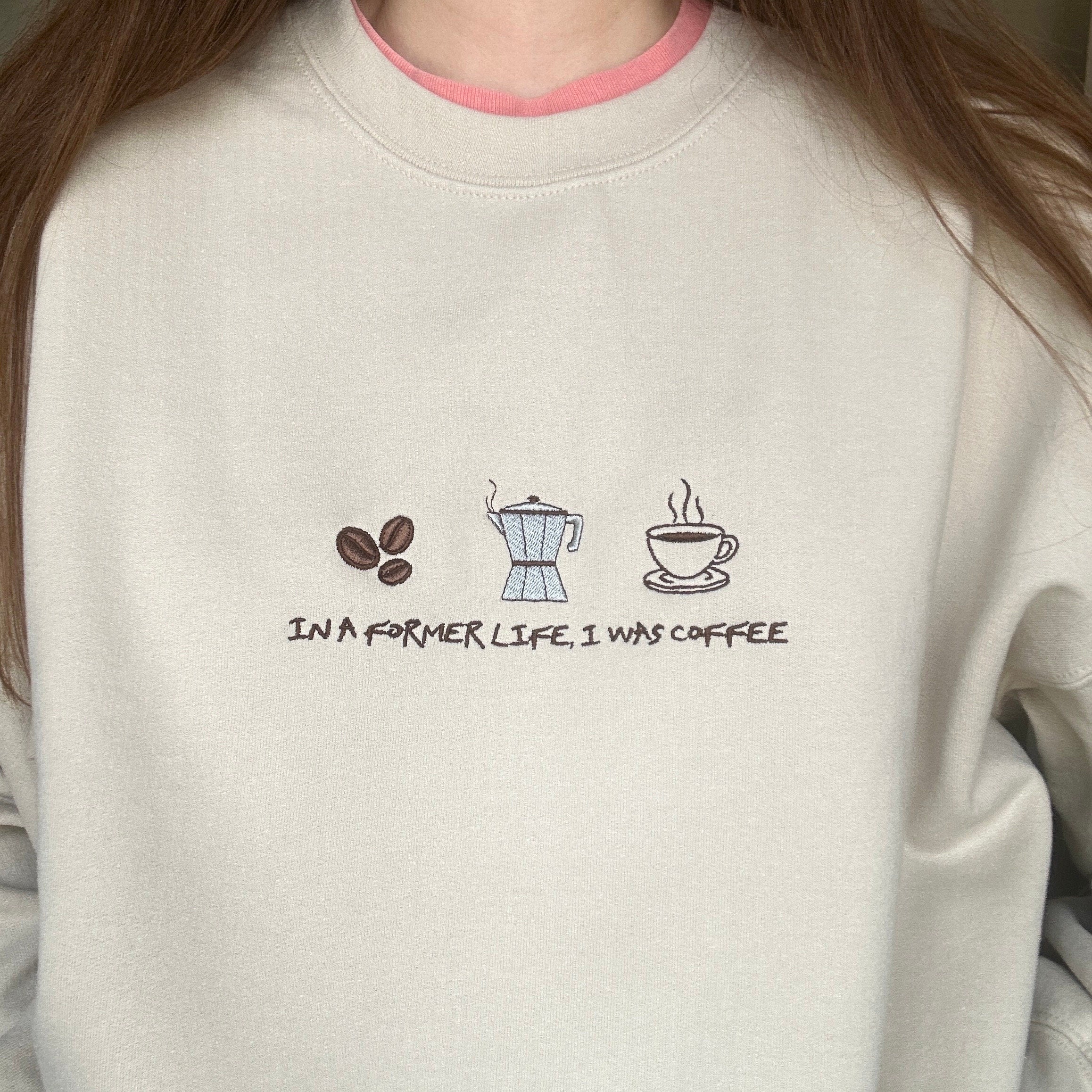 In a former life I was coffee embroidery design