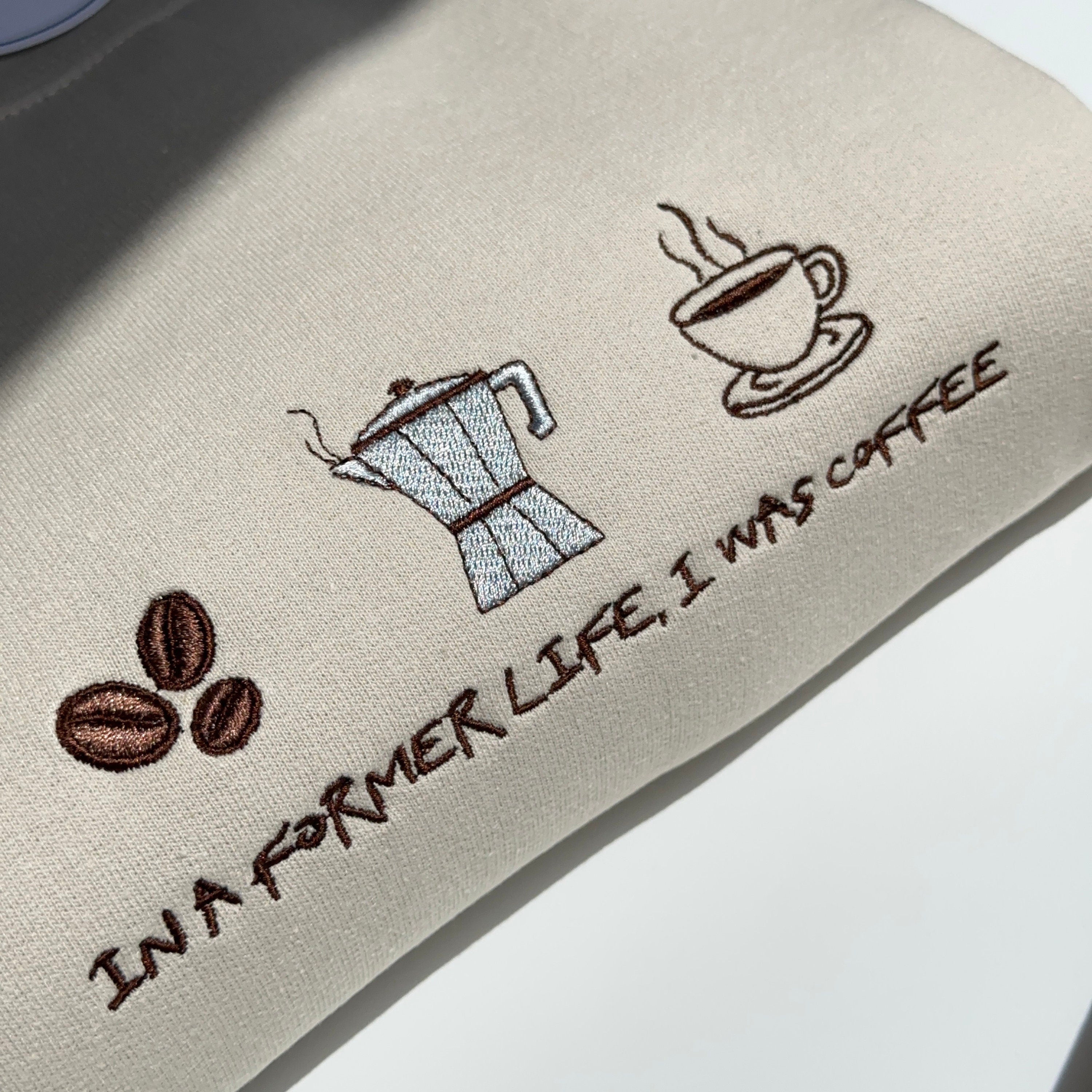 In a former life I was coffee embroidery design