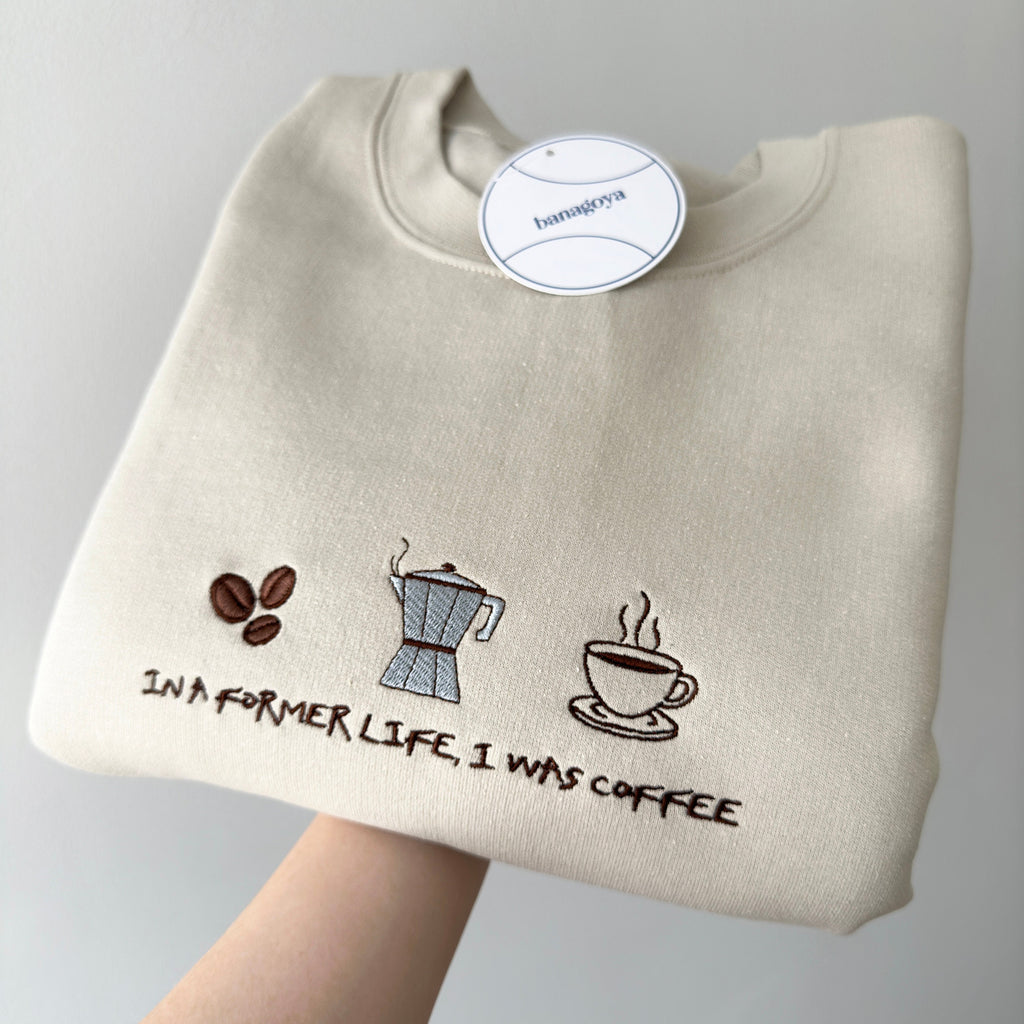 In a former life I was coffee embroidery design