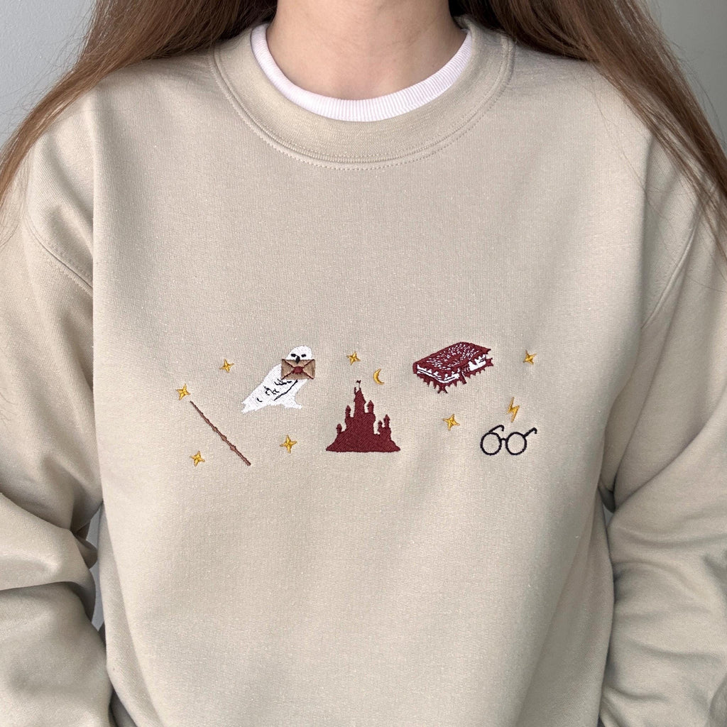 Wizard book fantasy embroidery design