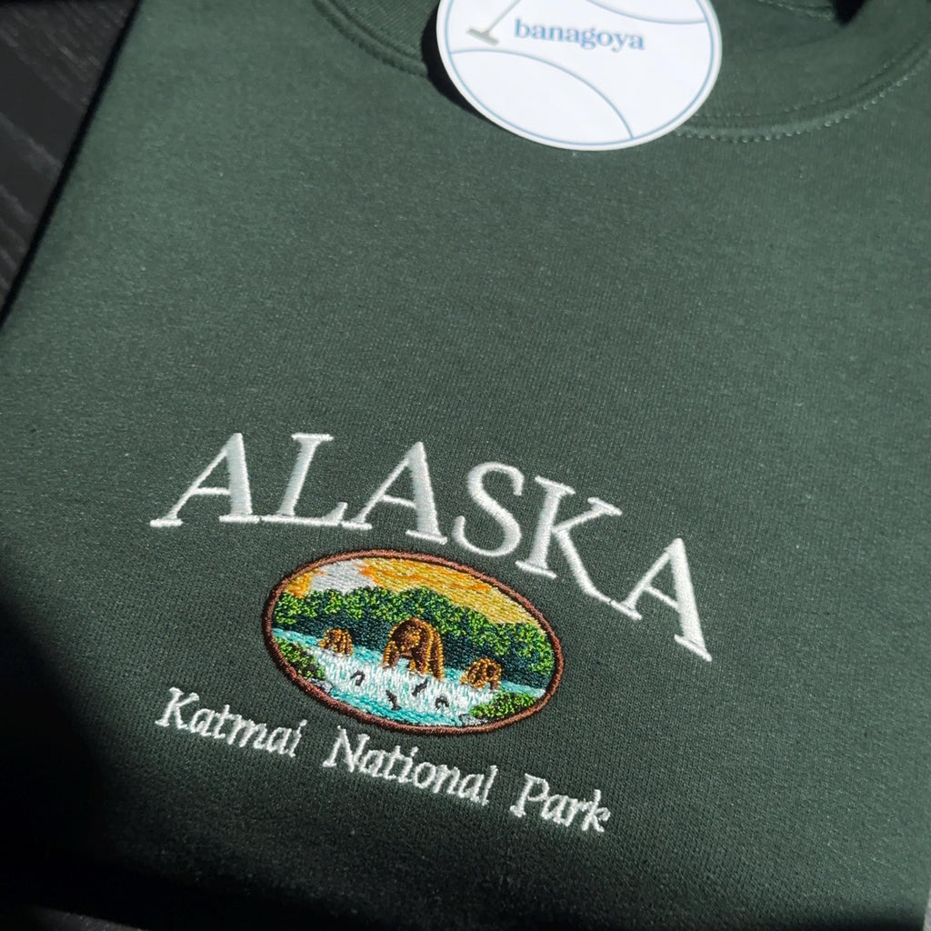 Katmai National Park Alaska embroidery design