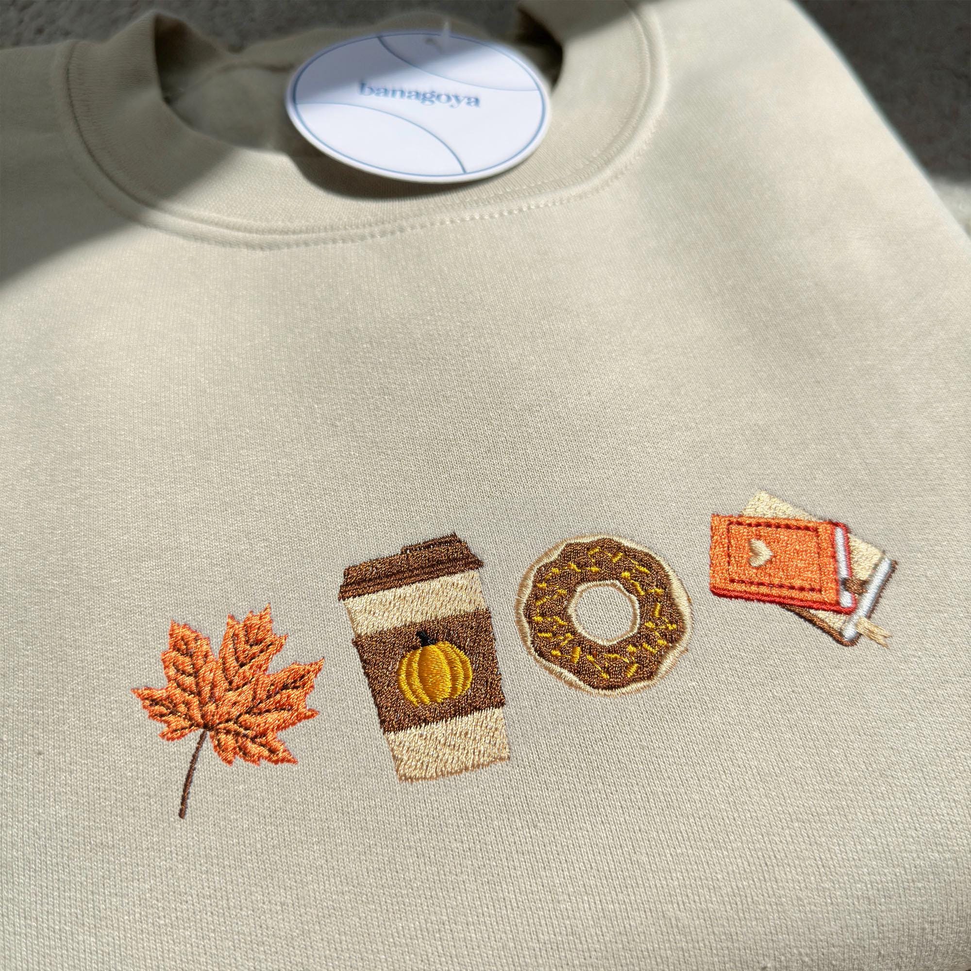 Pumpkin spiced latte embroidery design