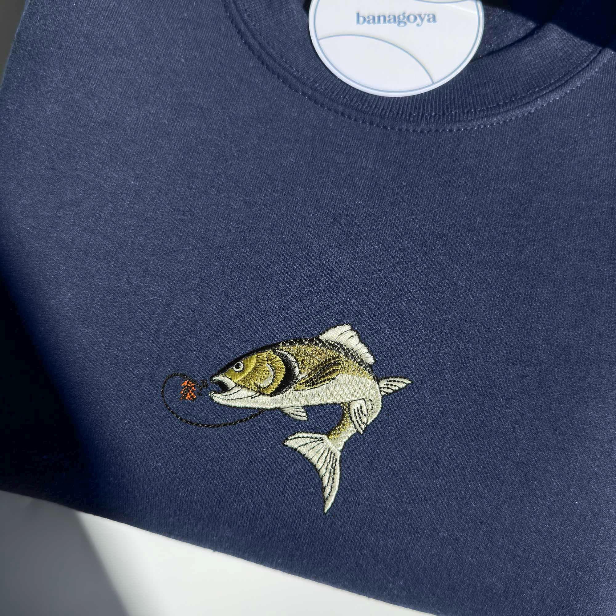 Vintage fishing embroidery design