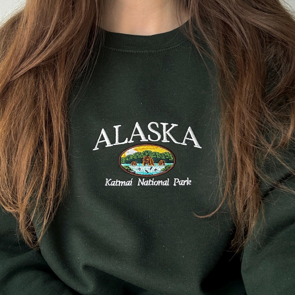 Katmai National Park Alaska embroidery design