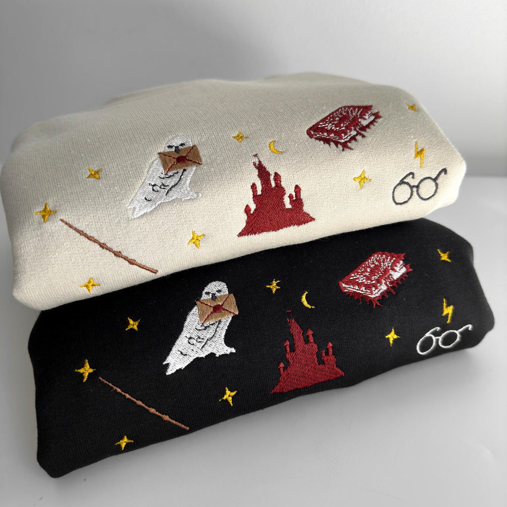 Wizard book fantasy embroidery design