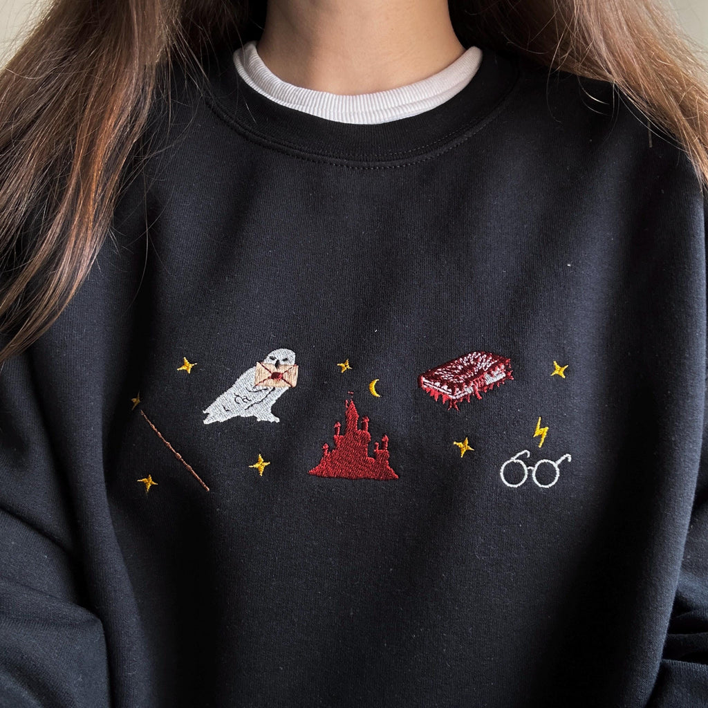 Wizard book fantasy embroidery design