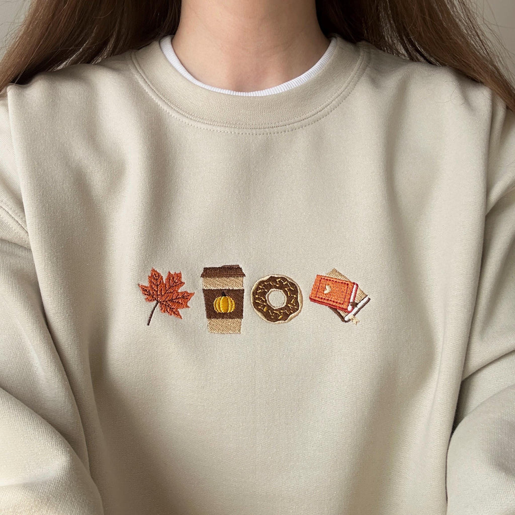 Pumpkin spiced latte embroidery design