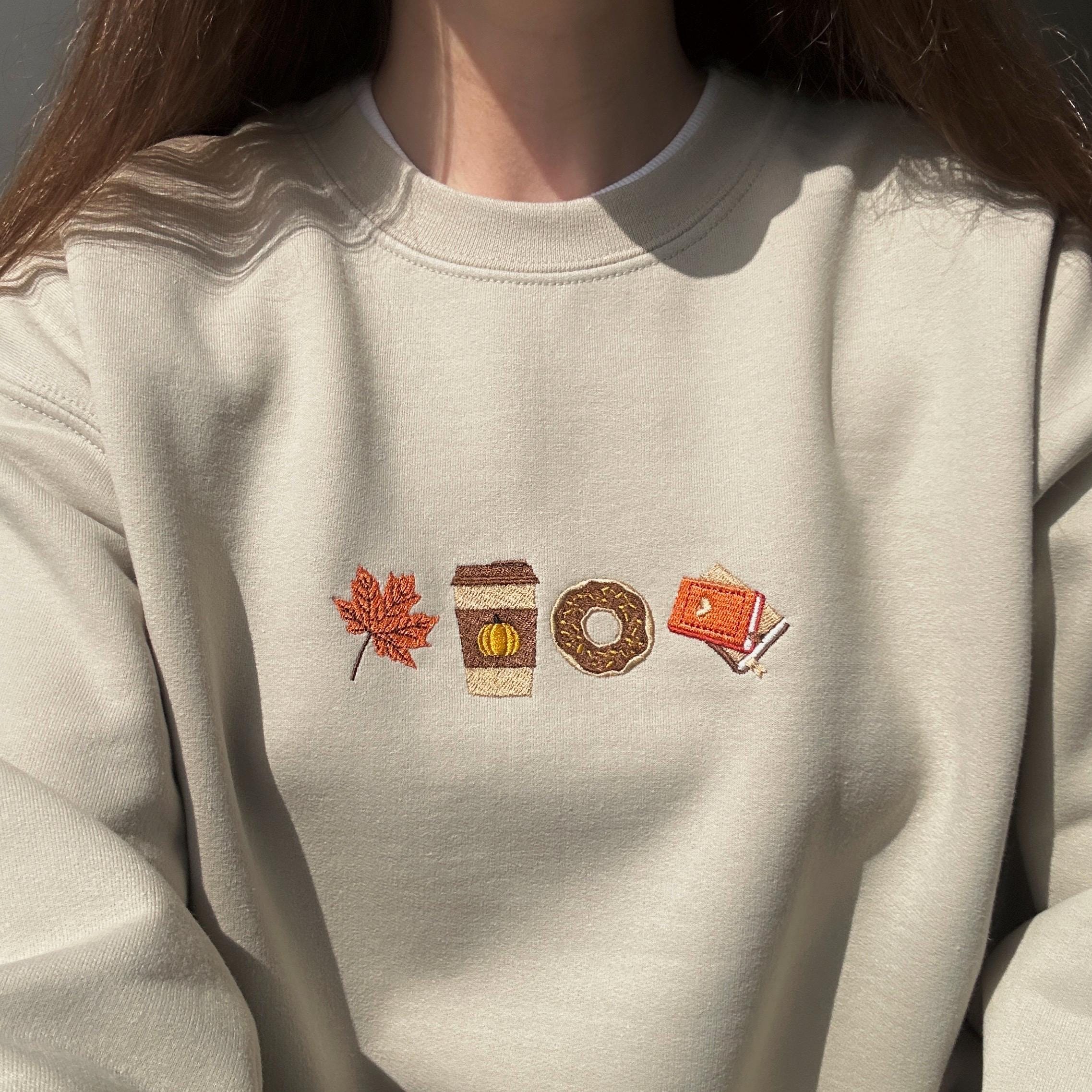 Pumpkin spiced latte embroidery design