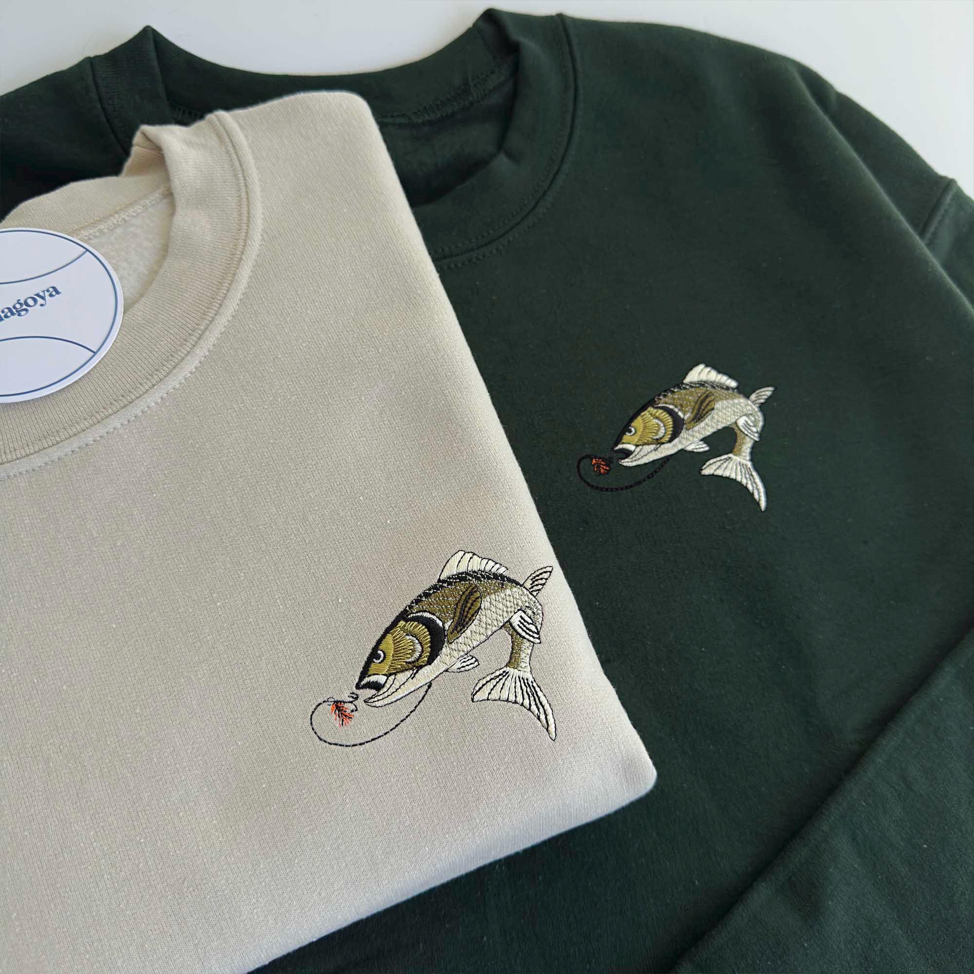 Vintage fishing embroidery design